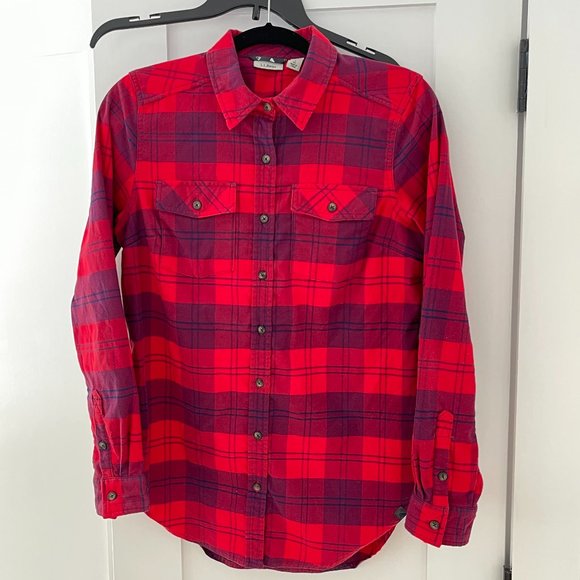 L.L. Bean Whisper Lodge Red Flannel Tunic Plaid Womens Regular Size Small - Picture 1 of 4